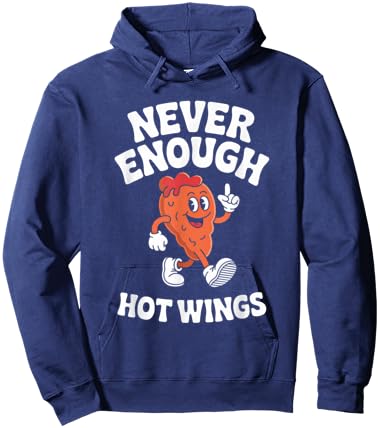 Funny Hot Wing or Hot Wings Retro Hoodie - Hoodie | Navy
