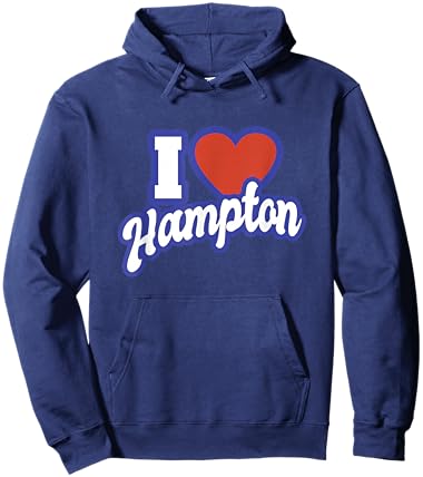 I Love Hampton Virginia Hoodie - Hoodie | Navy