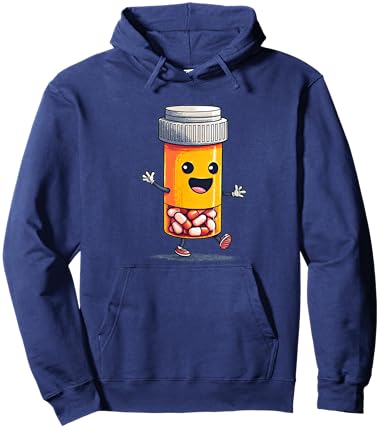 Happy Medicine Pill Bottle Costume for Therapy Lovers Hoodie - Hoodie | Navy