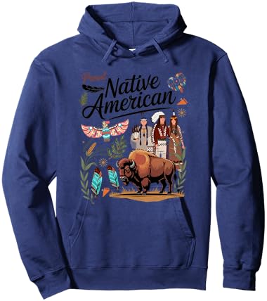 Indigenous Peoples Idea for Kids Native American Themed Hoodie - Hoodie | Navy