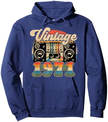 55th Birthday Retro Vintage 1971 Men Women Hoodie - Hoodie | Navy