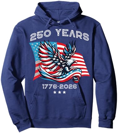 250th Anniversary 250 Years American US Flag Women Men Kids Hoodie - Hoodie | Navy
