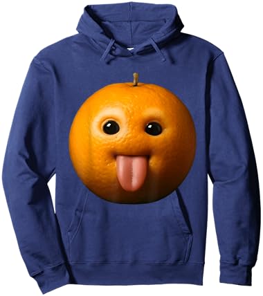 Ai Orange Meme Ai Fruits Eating Fruit Funny brainrot Silly Hoodie - Hoodie | Navy