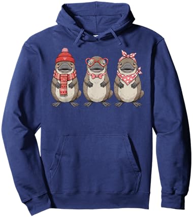 Retro Platypus Cute Valentine Hoodie - Hoodie | Navy