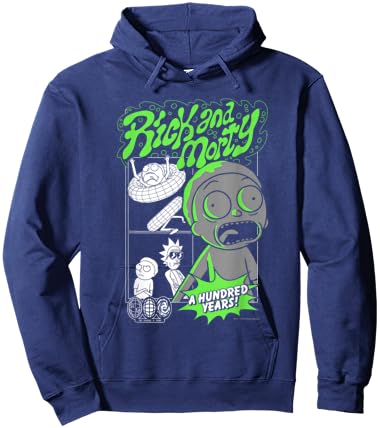 Rick and Morty A Hundred Years Storyboard Collage Cartoon Hoodie - Hoodie | Navy
