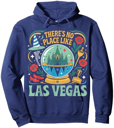 There's No Place Like Las Vegas Retro 80s Hoodie - Hoodie | Navy