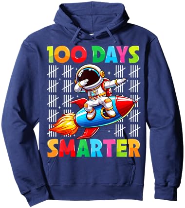 100 Days Smarter Dabbing Astronaut Kids 100th Day of School Hoodie - Hoodie | Navy