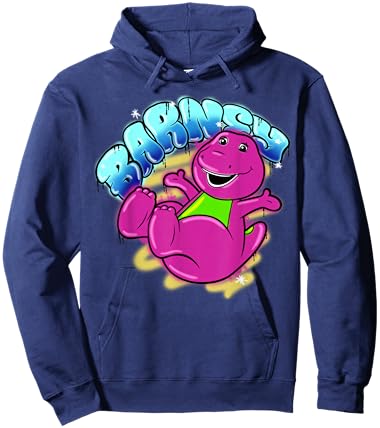 Barney Graffiti Style Bubble Text Hoodie - Hoodie | Navy