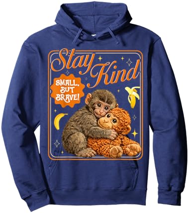 Punch Baby Monkey Stay Kind Small But Brave Hoodie - Hoodie | Navy
