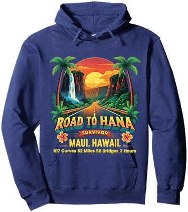 Survivor Maui Hawaii Retro Road to Hana 2026 Trip Vacation Hoodie - Hoodie | Navy