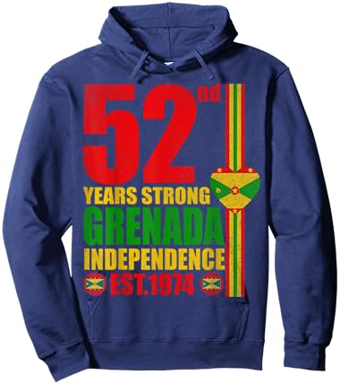 Grenada 52nd Independence Day Grenadian Pride Celebration Hoodie - Hoodie | Navy