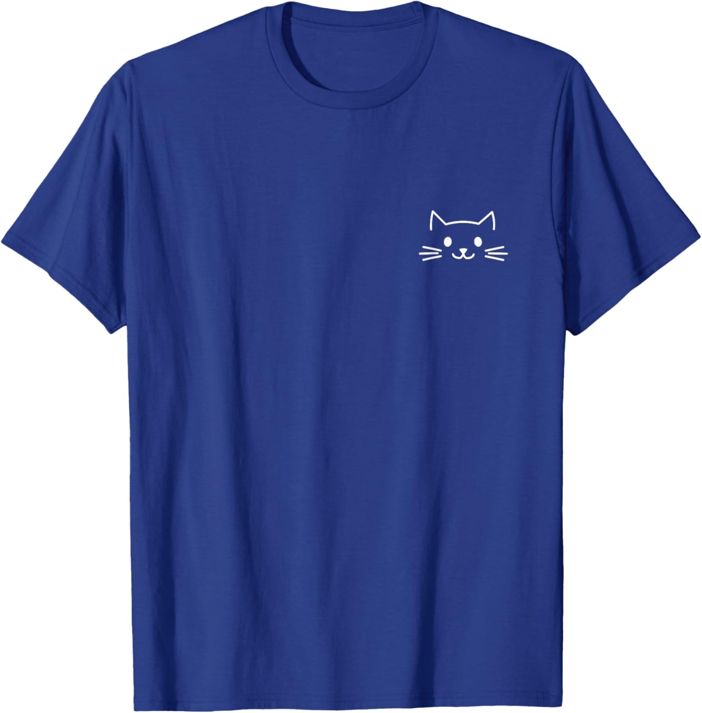 Small Cat Face Cat Lover Funny Cat Minimalist Subtle Cat T-Shirt - T-Shirt | Royal