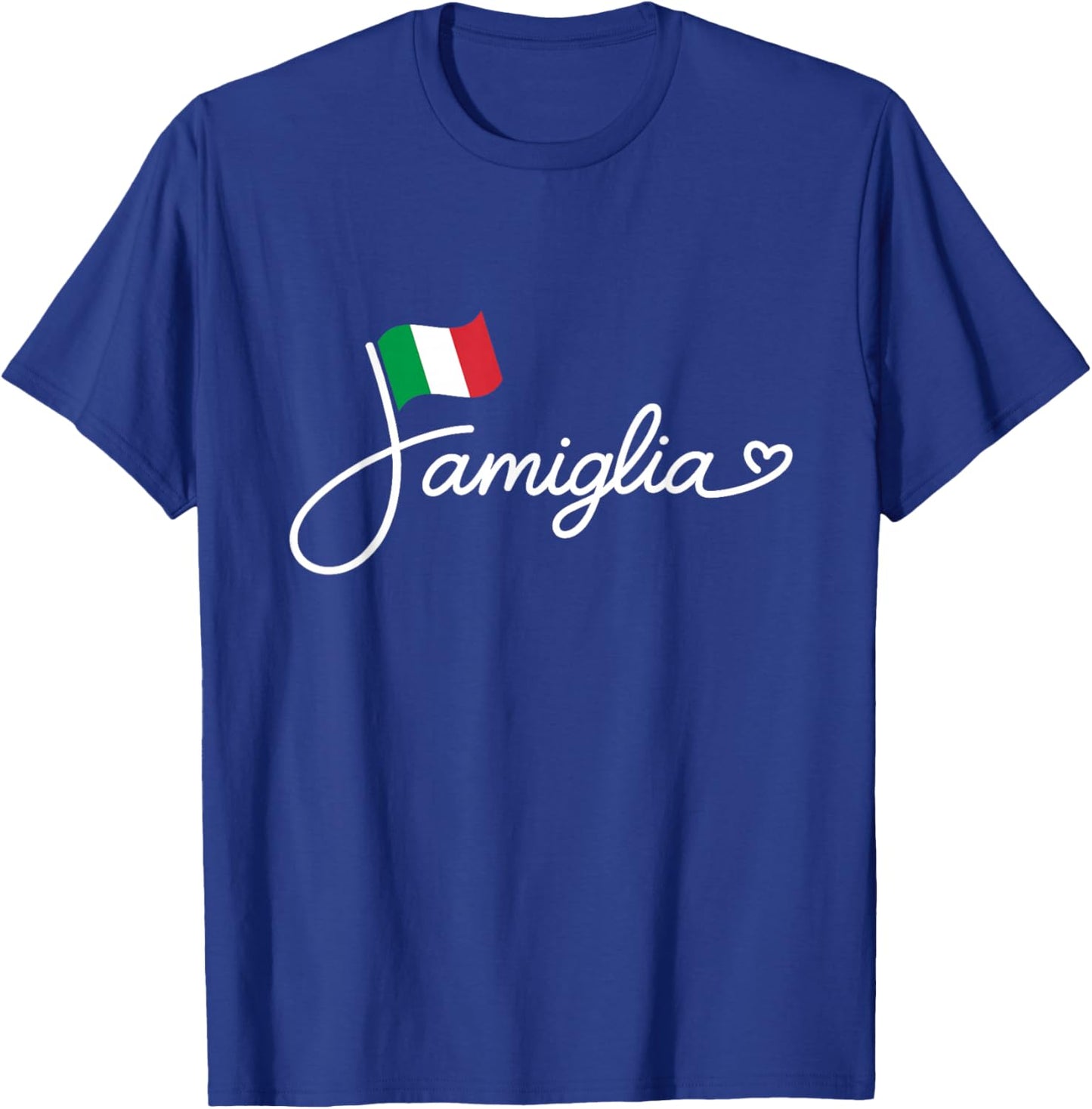 Italy Famiglia - Italian Flag Family Heritage Word Art T-Shirt - T-Shirt | Royal