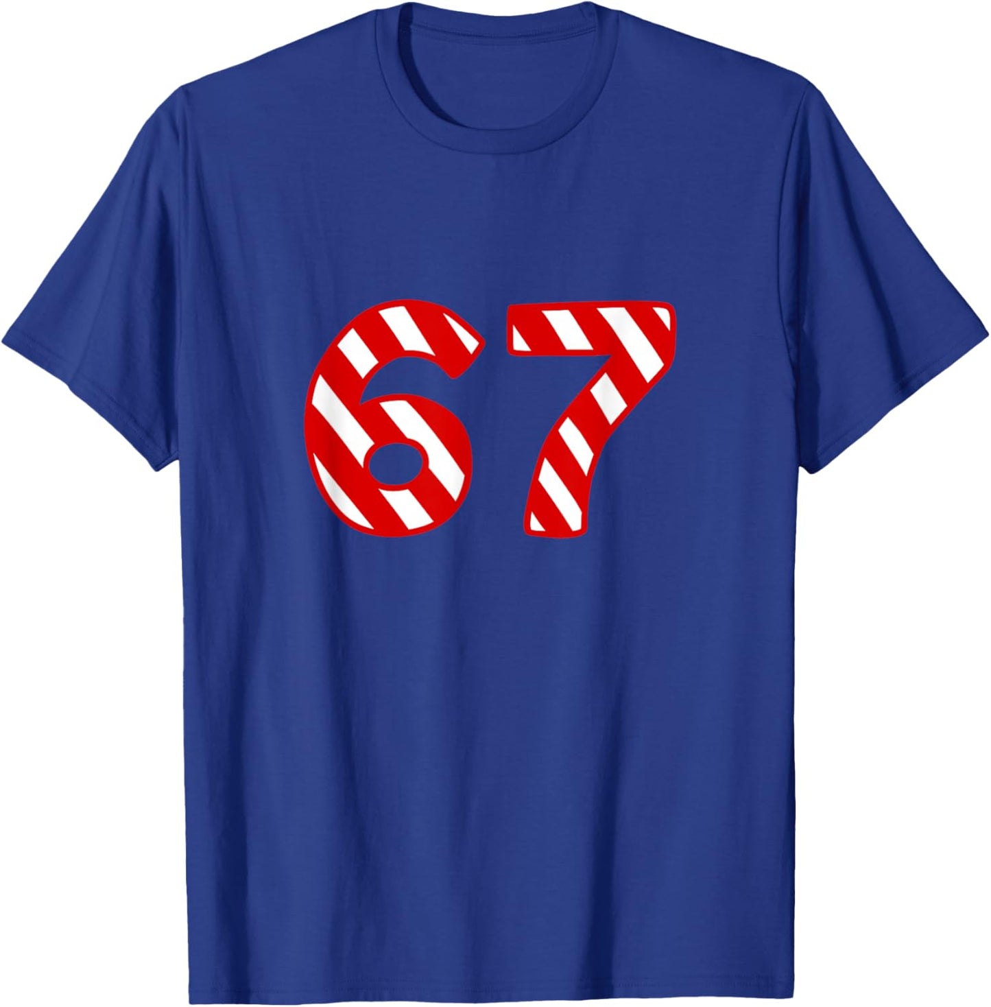 67 Christmas Sweater 6 7 Middle School Candy Cane T-Shirt - T-Shirt | Royal