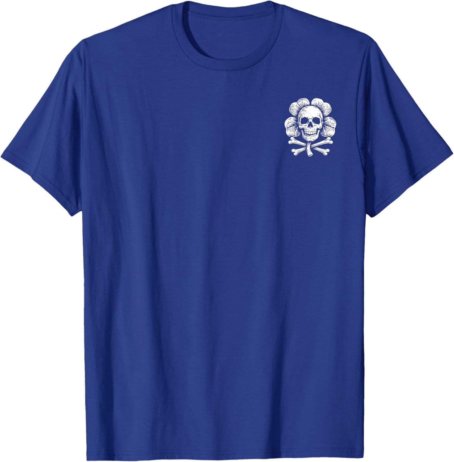(2 Sided) Lucky is for Heretics 16:33 St Patricks Day Skull T-Shirt - T-Shirt | Royal