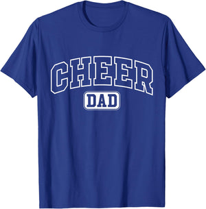 Cheer Dad Funny Athletic Lettering Fathers Day Cheerleader T-Shirt - T-Shirt | Royal