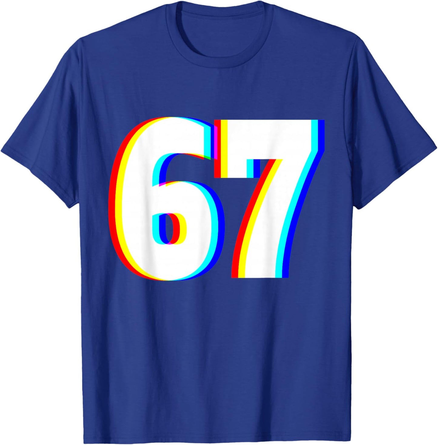 Six Seven 6 7 EDM Optical Illusion T-Shirt - T-Shirt | Royal