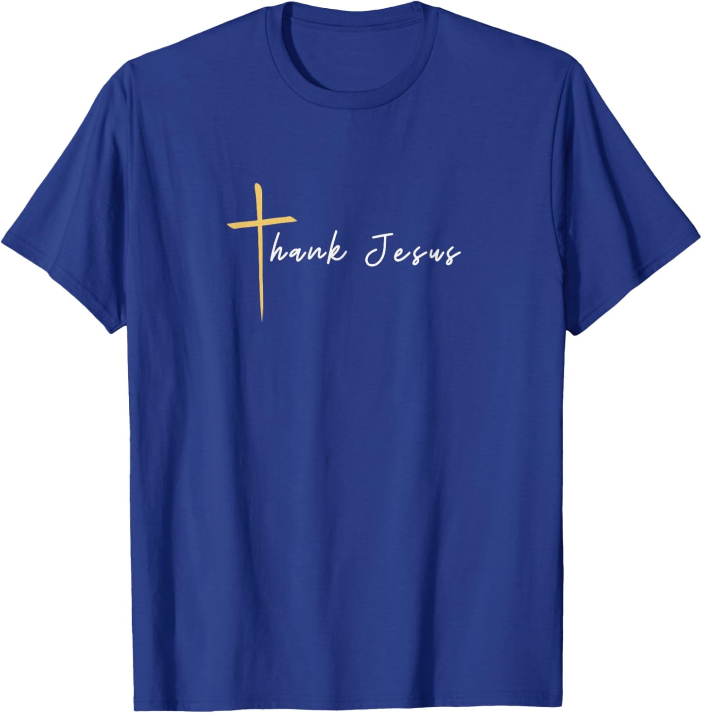 Jesus Thank You Cross Minimal Christian Religion T-Shirt - T-Shirt | Royal