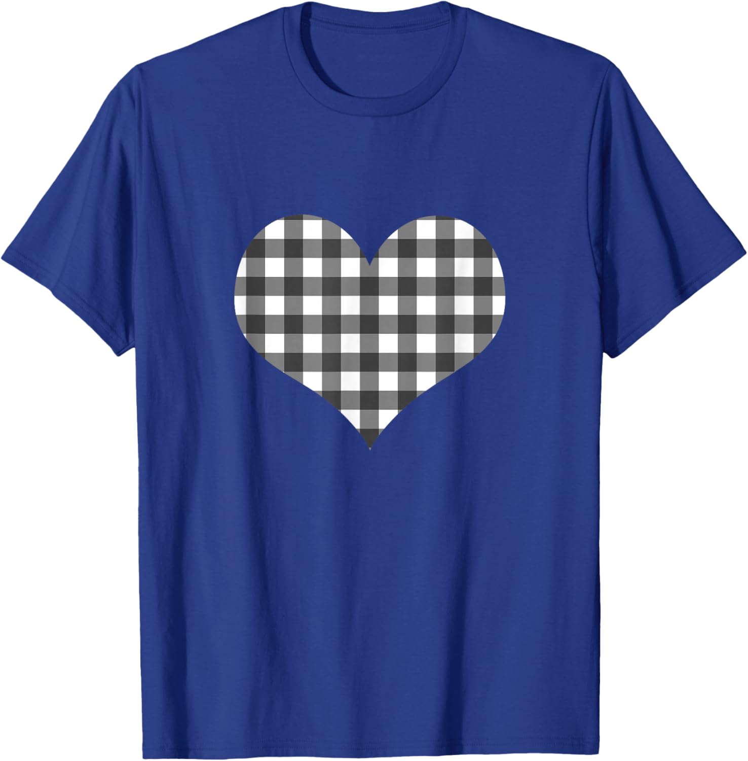 Cute Classic Black White Plaid Gingham Checkered Pattern T-Shirt - T-Shirt | Royal