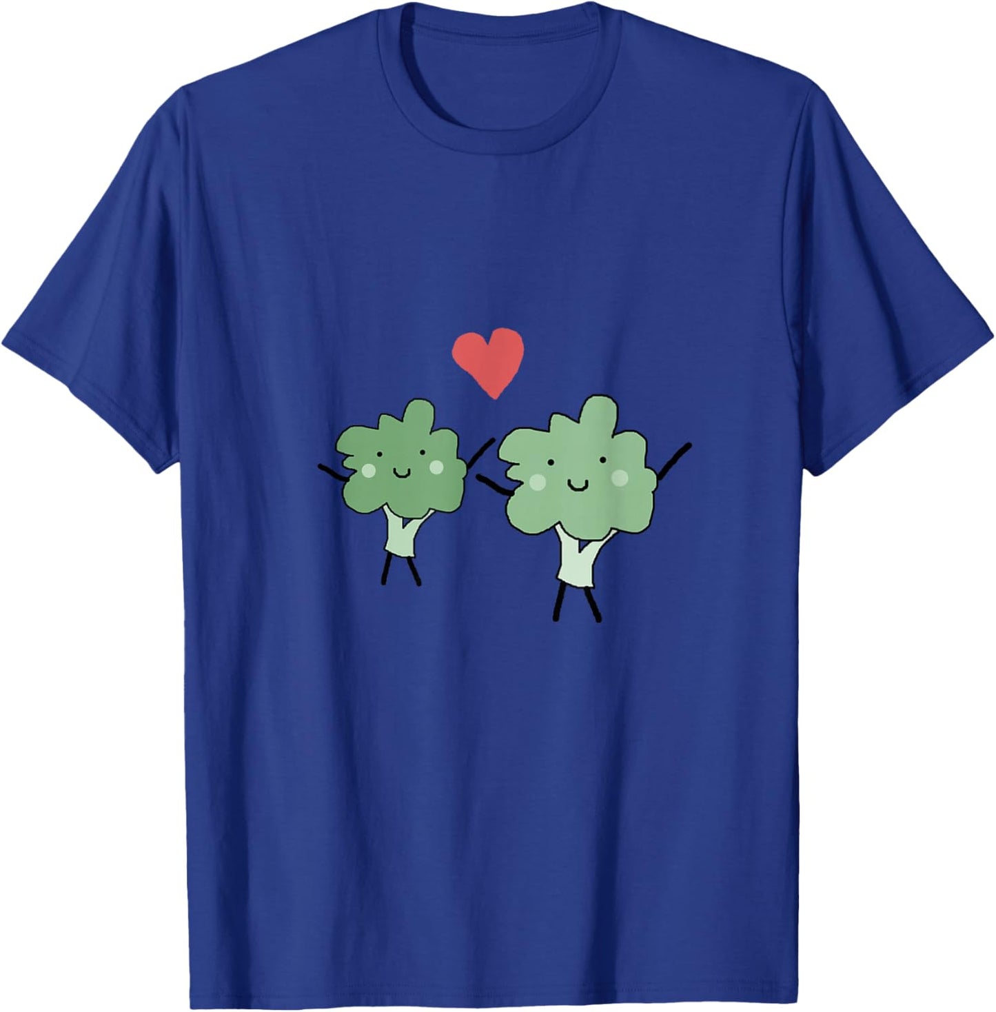 Valentine Broccoli Heart Love Fun T-Shirt - T-Shirt | Royal