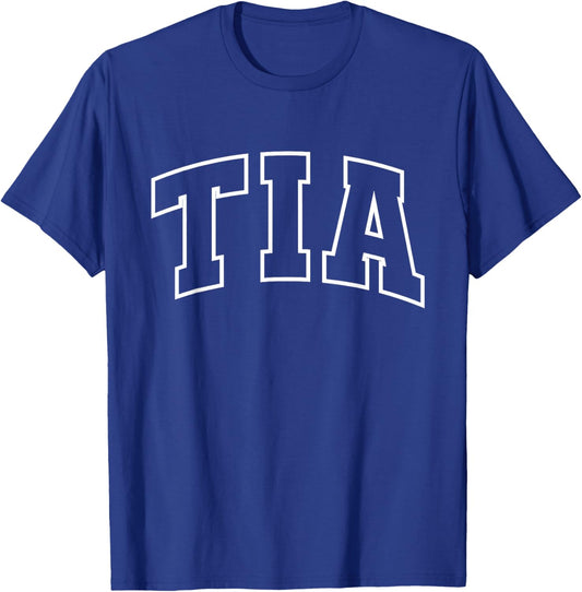 Tia Funny Athletic Lettering Mother's Day Aunt T-Shirt - T-Shirt | Royal