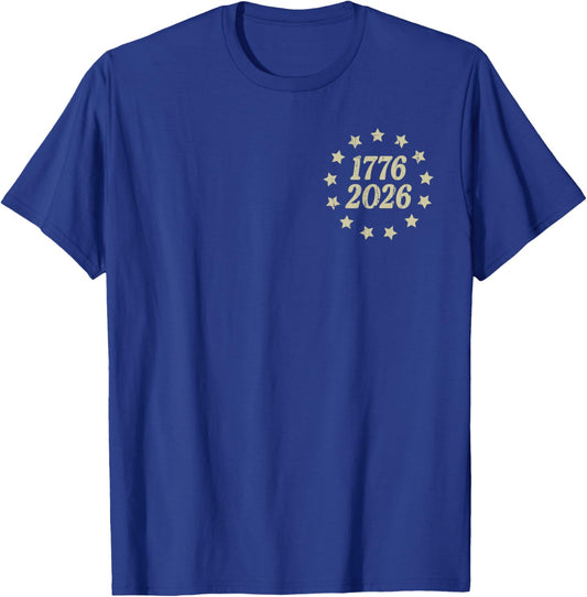 250 Years American Flag - Front and Back T-Shirt - T-Shirt | Royal