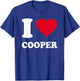 Red Heart I Love Cooper T-Shirt - T-Shirt | Royal