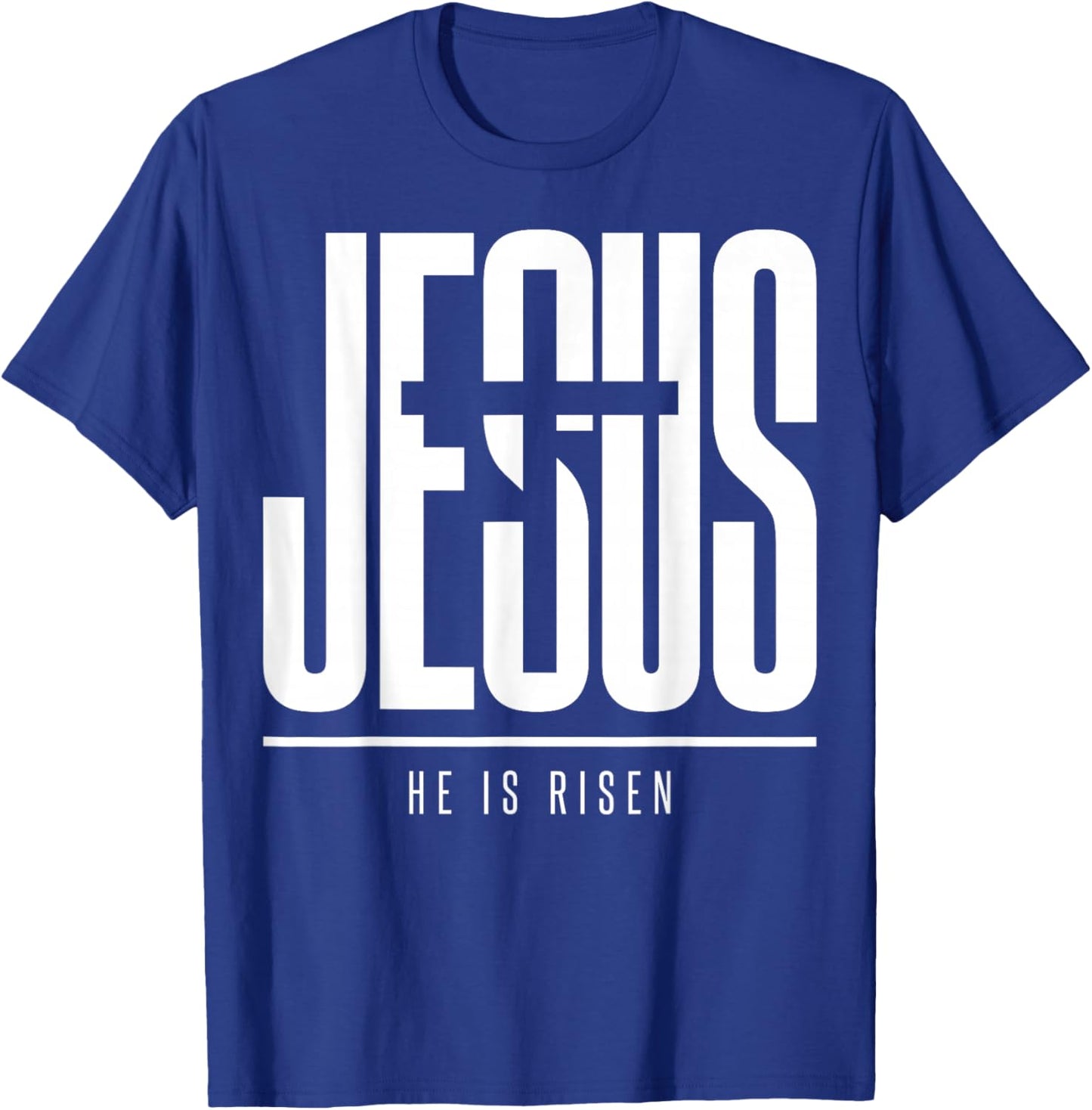 Jesus He is Risen Christian Cross Faith Easter Resurrection T-Shirt - T-Shirt | Royal