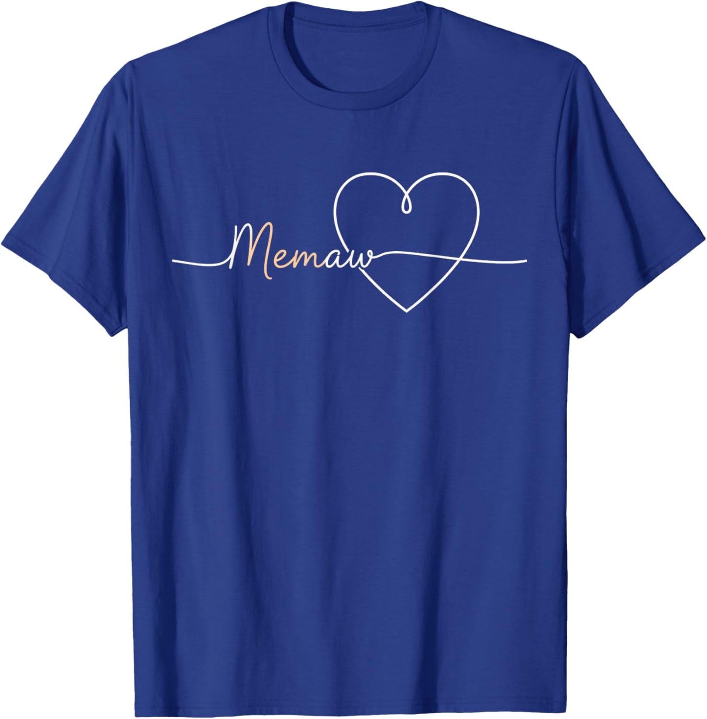 Grandparent Memaw Heart Script Memaw Mother's Day Classic T-Shirt - T-Shirt | Royal