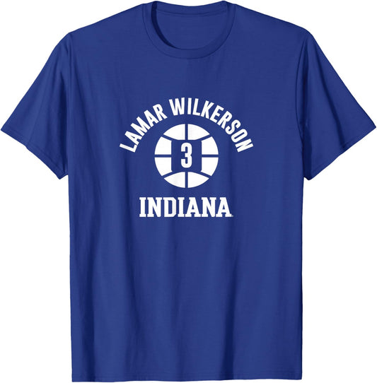 Indiana Basketball: Lamar Wilkerson Name Number Ball T-Shirt - T-Shirt | Royal