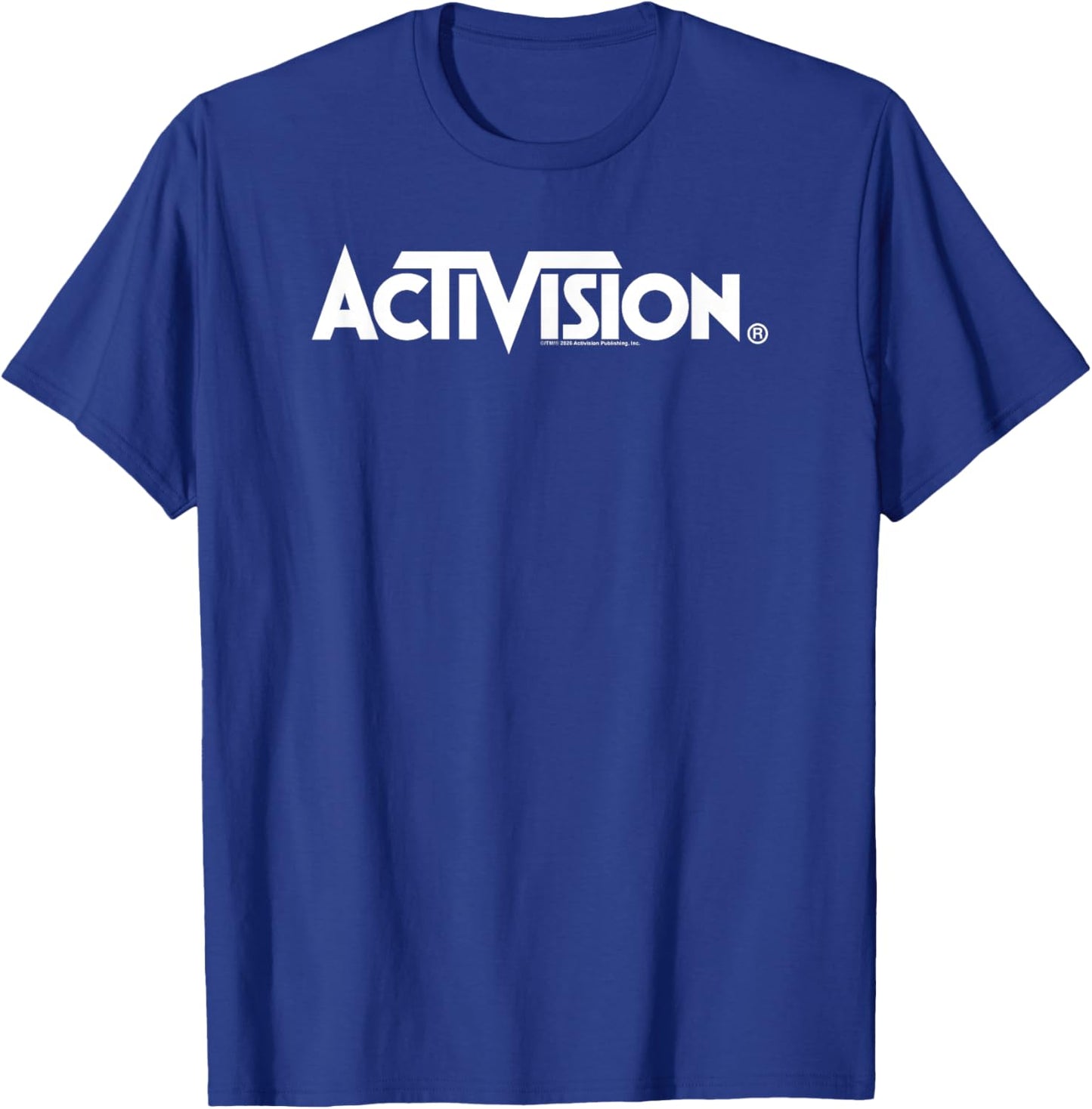 Activision Classics Vintage White Logo Text Video Game T-Shirt - T-Shirt | Royal