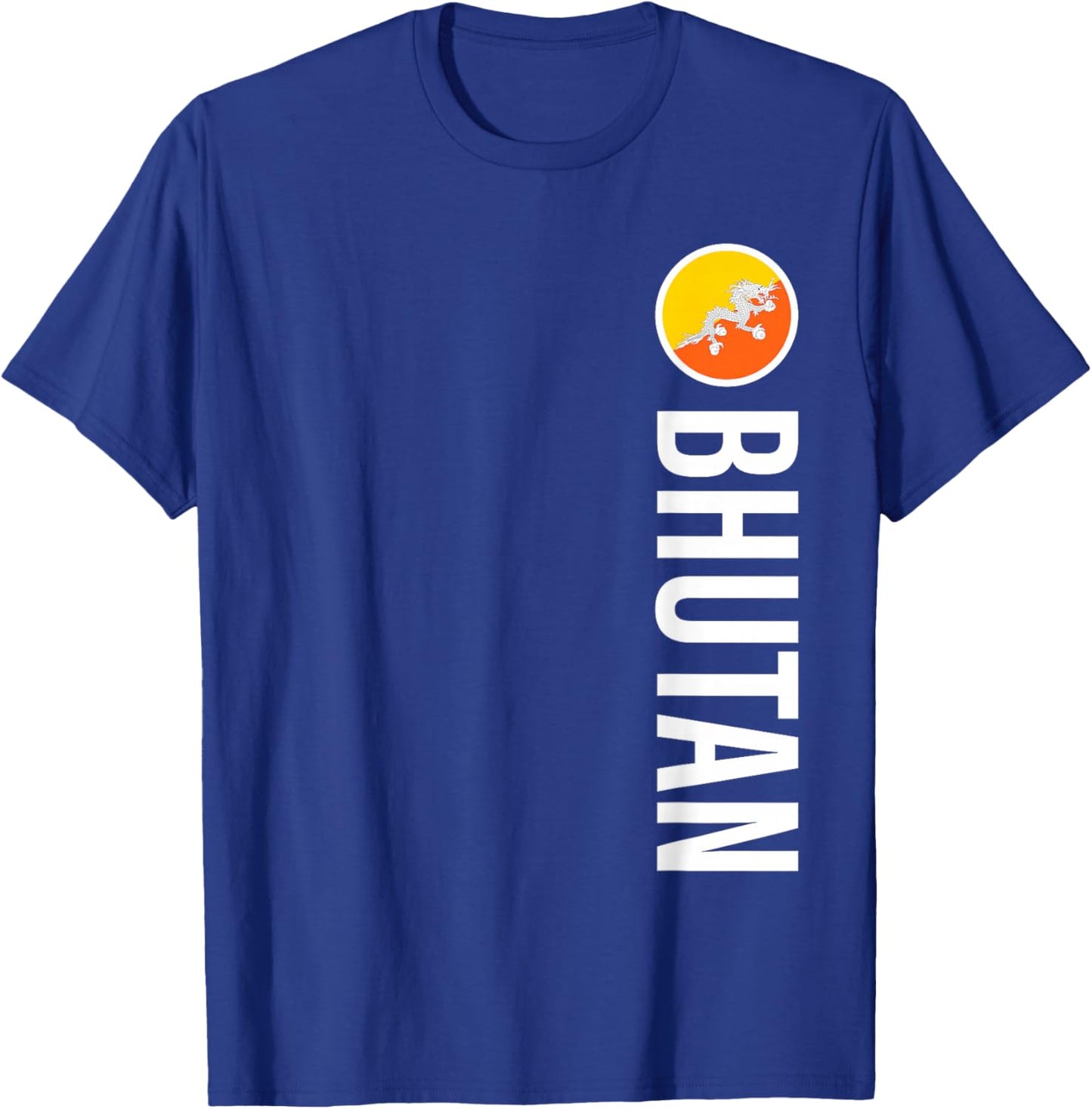 Bhutan Flag Vertical T-Shirt - T-Shirt | Royal