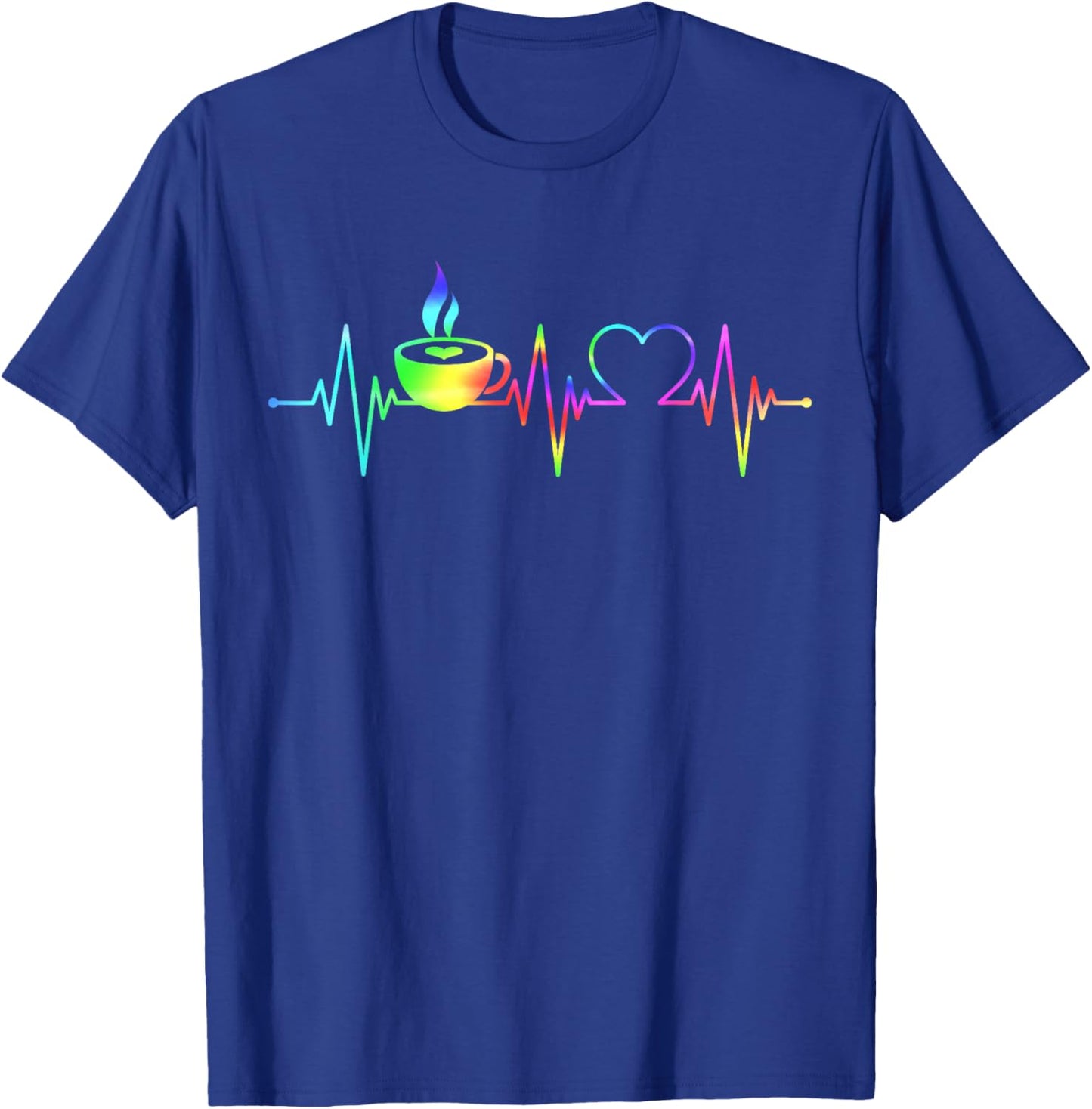 Funny Heartbeat Coffee Lovers Coffee Cup Frequency Women T-Shirt - T-Shirt | Royal
