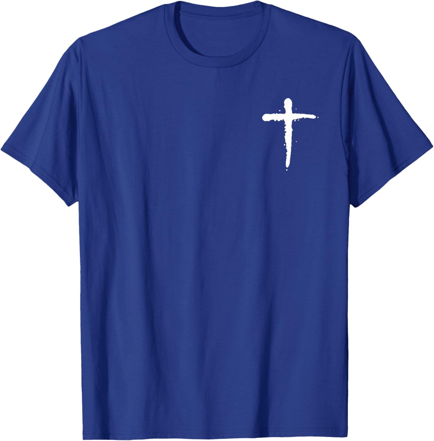 Til You Cant Brush Script Christian Cross - Front and Back T-Shirt - T-Shirt | Royal