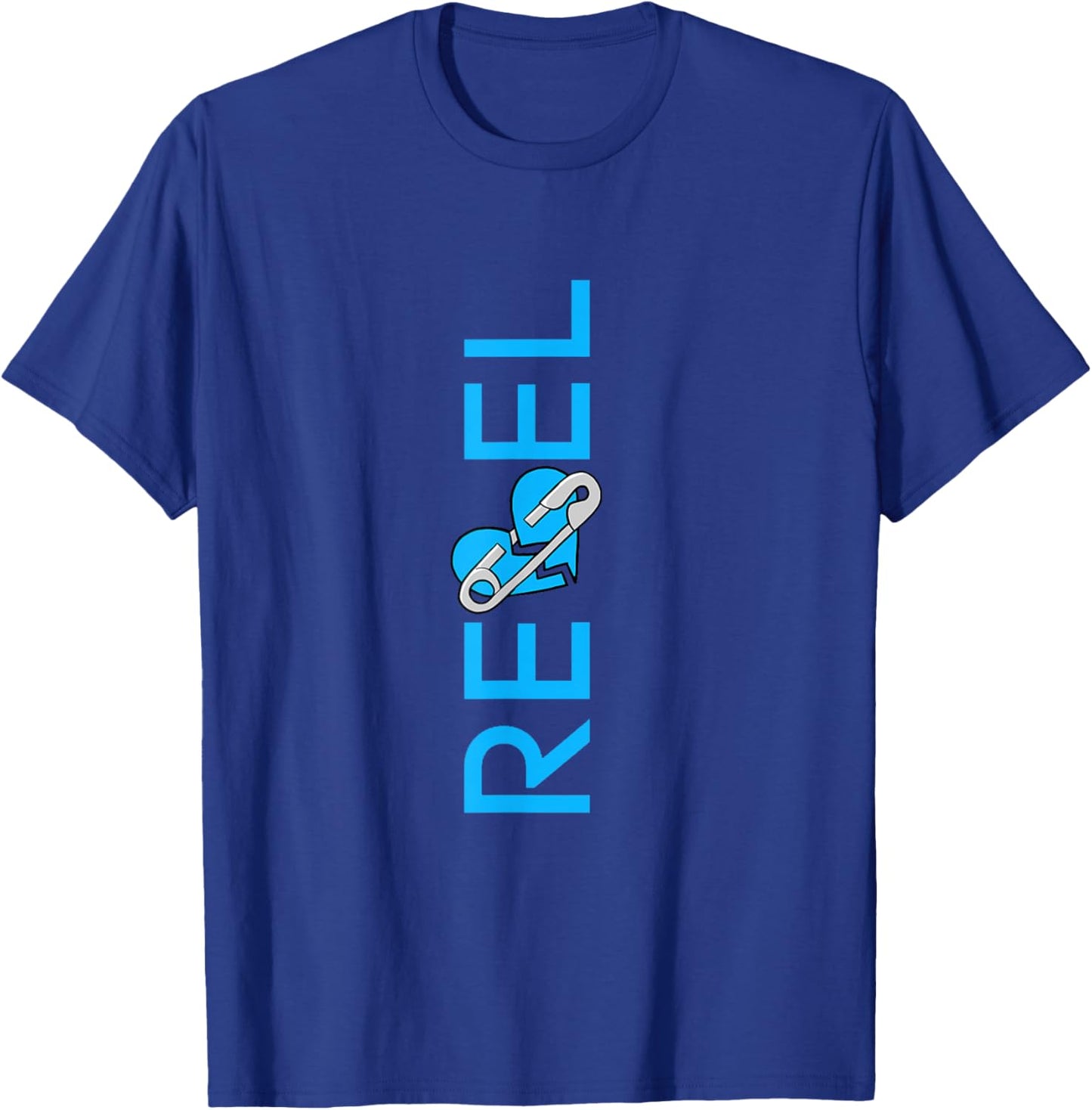 Blue Color Rebel Vertical Blue Graphic T-Shirt - T-Shirt | Royal