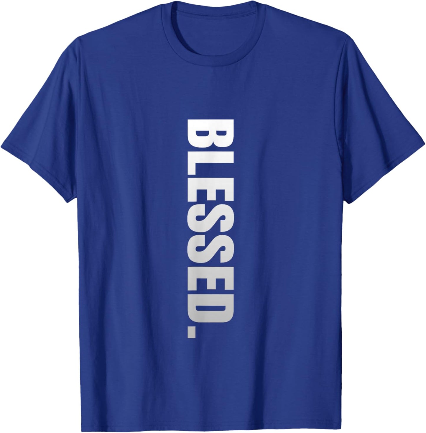 Grey Blessed Vertical Monochrome Color Graphic T-Shirt - T-Shirt | Royal