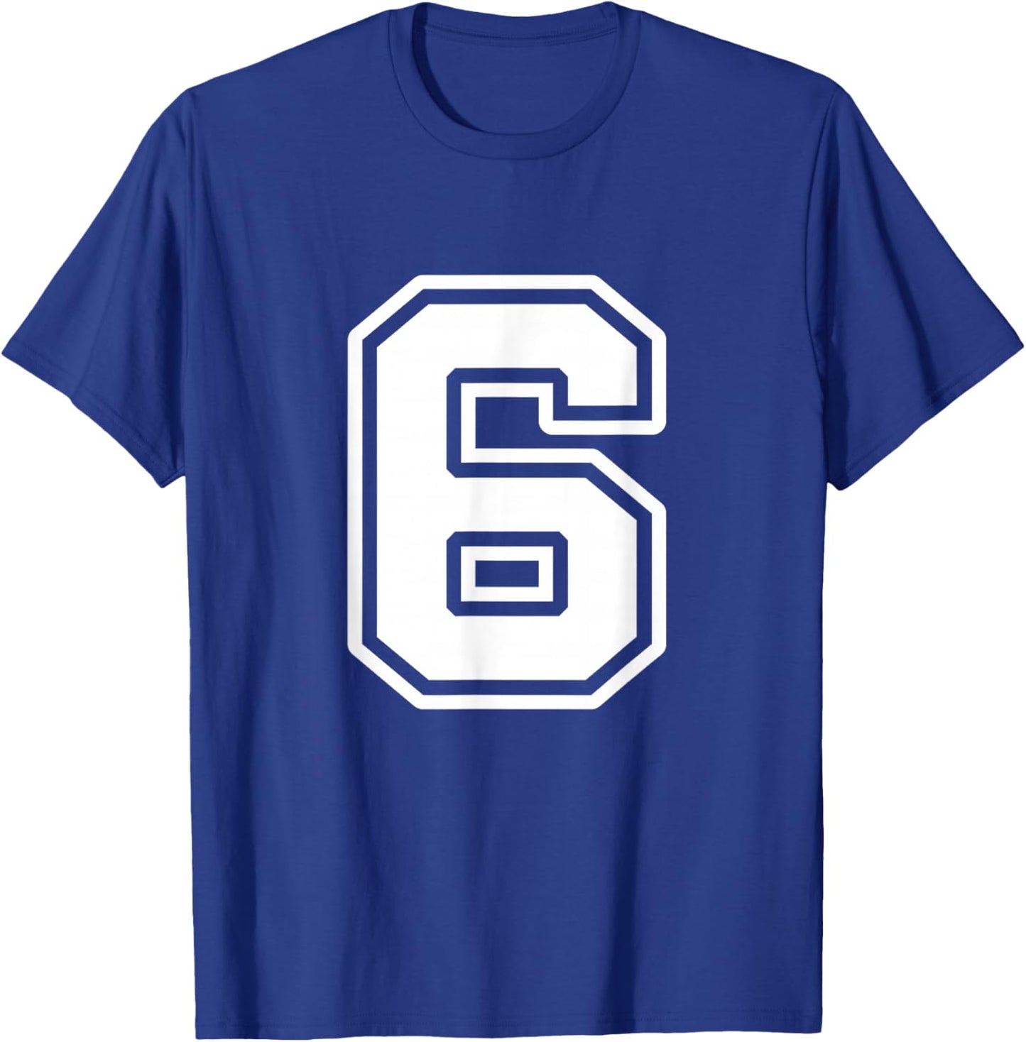 6th Birthday 6 Years Number 6 Uniform Sports Team Jersey T-Shirt - T-Shirt | Royal