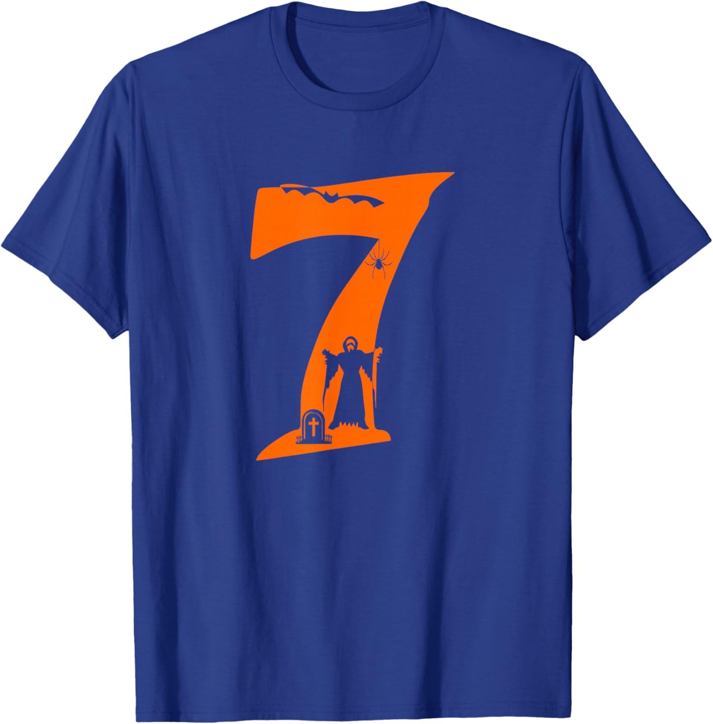 Number 7 Funny Meme Saying 6 7 Six Seven Scary Halloween Boy T-Shirt - T-Shirt | Royal