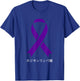 Hodgkins Lymphoma Awareness Japanese Violet Ribbon T-Shirt - T-Shirt | Royal