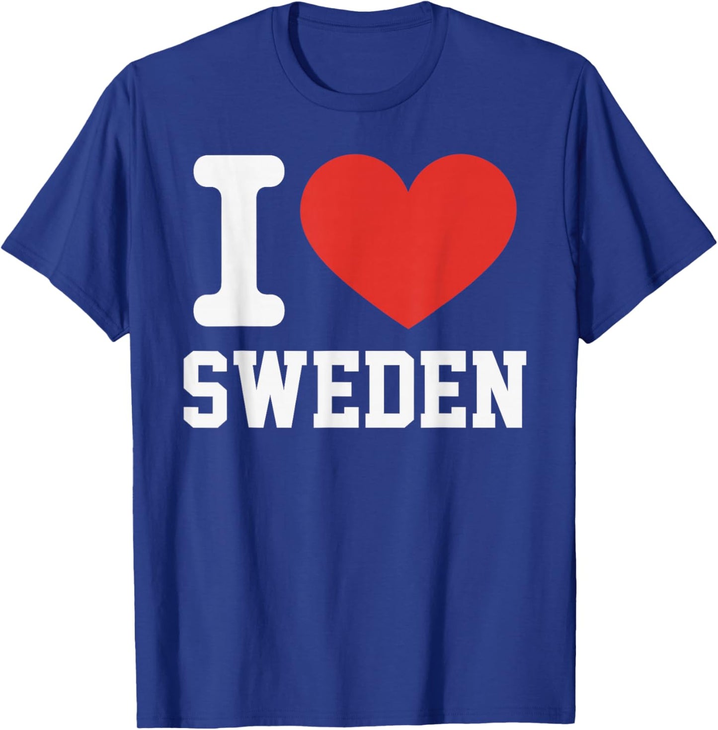 I Love Sweden Heart Souvenir Lovers Pride Travel T-Shirt - T-Shirt | Royal