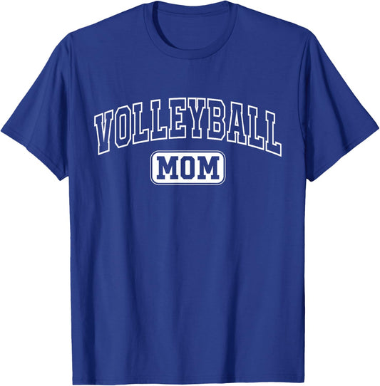 Volleyball Mom Fun Athletic Lettering Mothers Day Mama Coach T-Shirt - T-Shirt | Royal