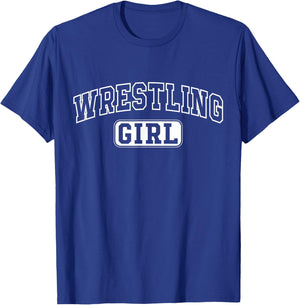 Wrestling Girl Funny Athletic Lettering Daughter Youth Kids T-Shirt - T-Shirt | Royal
