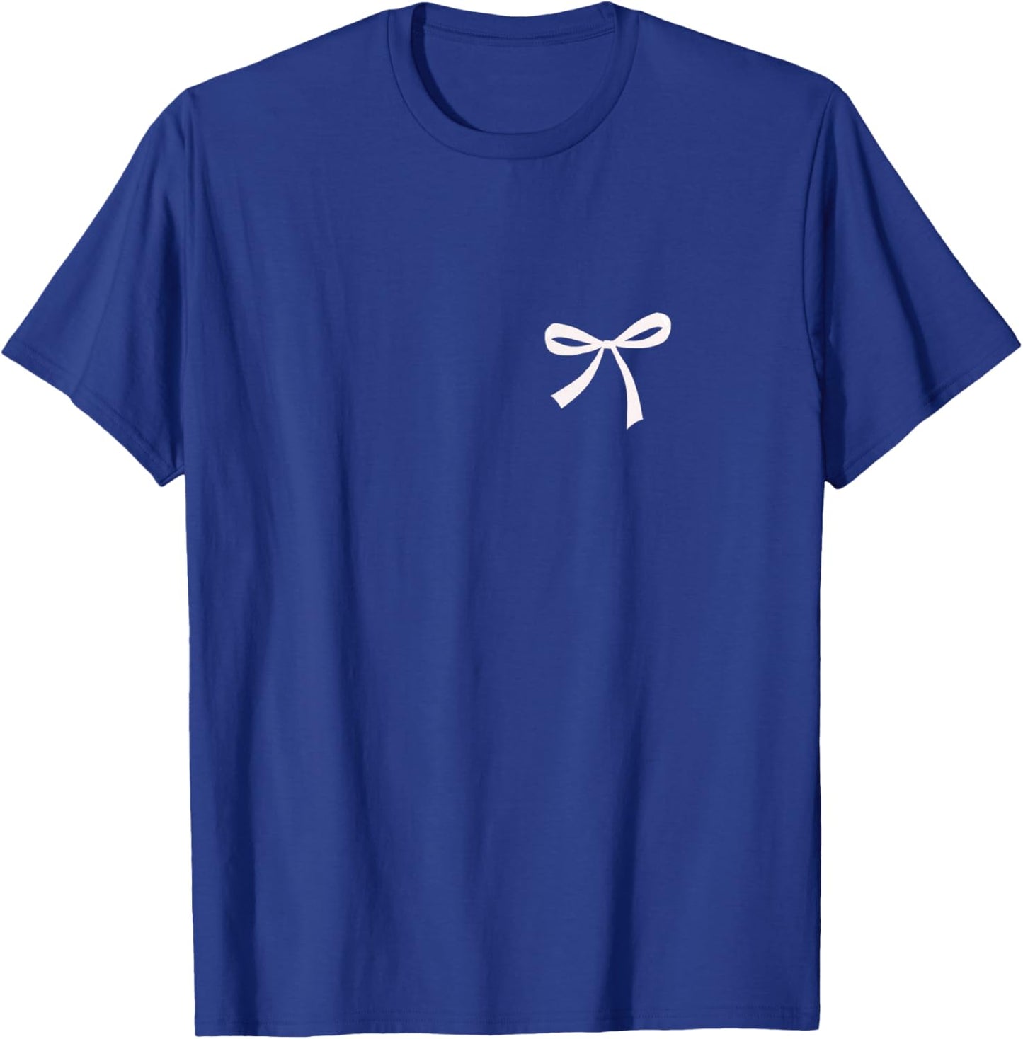 Cute Minimalist Bow Knot Graphic Women Girl Casual Ribbon T-Shirt - T-Shirt | Royal