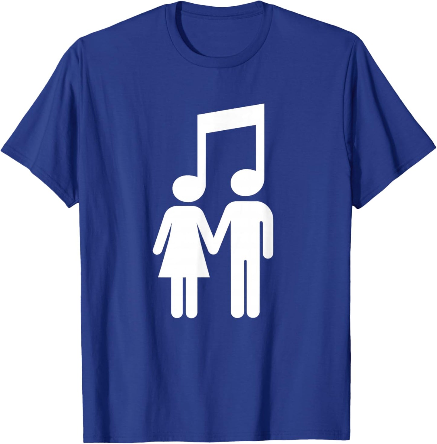 Music Note Stick Love Figure Concert Couple T-Shirt - T-Shirt | Royal