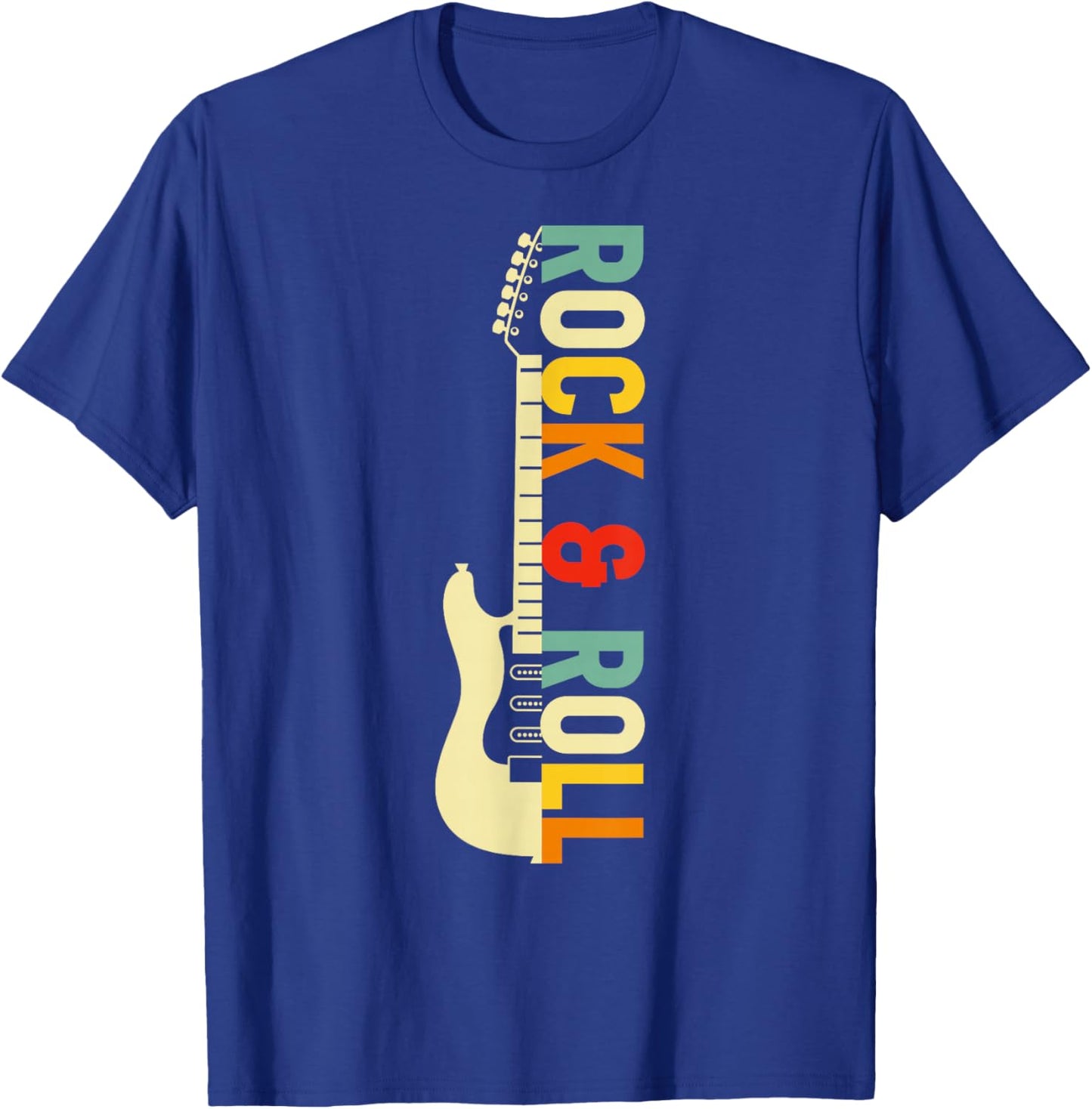 Vintage Retro Style Playing Music Guitar Forever Rock N Roll T-Shirt - T-Shirt | Royal