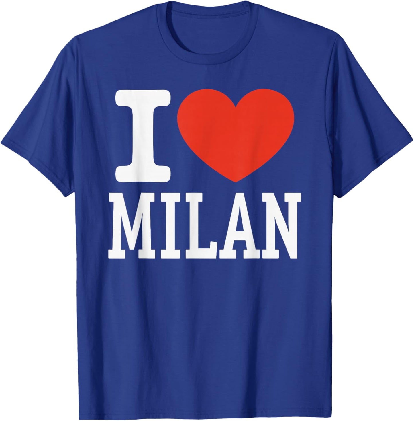 I Love Milan City Heart Graphic Souvenir Travel T-Shirt - T-Shirt | Royal