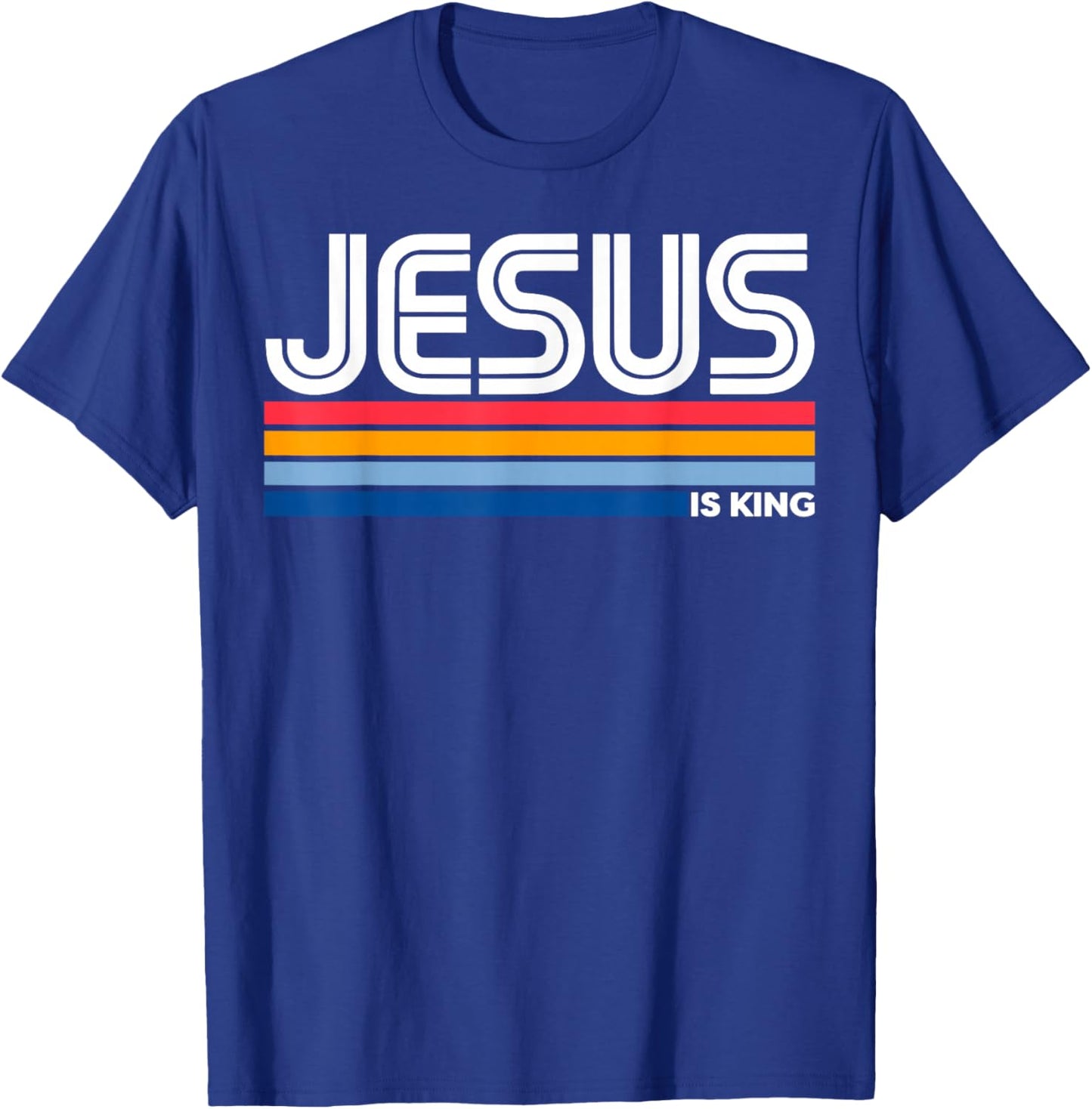 Jesus is King Christian Cross God Faith Bible Religious Pray T-Shirt - T-Shirt | Royal