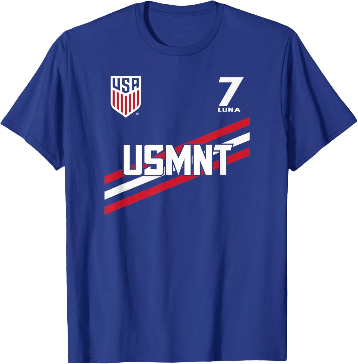 Diego Luna 7 Navy USMNT Officially Licensed T-Shirt - T-Shirt | Royal