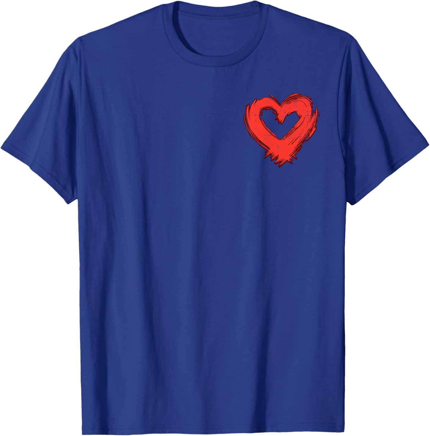 Valentines Day Heart Pocket Love Minimalist Men Women Kids T-Shirt - T-Shirt | Royal