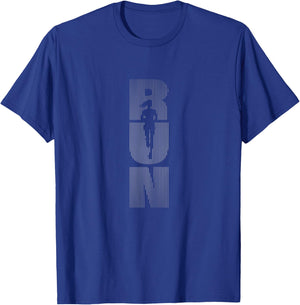 Minimalist Running Girl Runner Silhouette T-Shirt - T-Shirt | Royal
